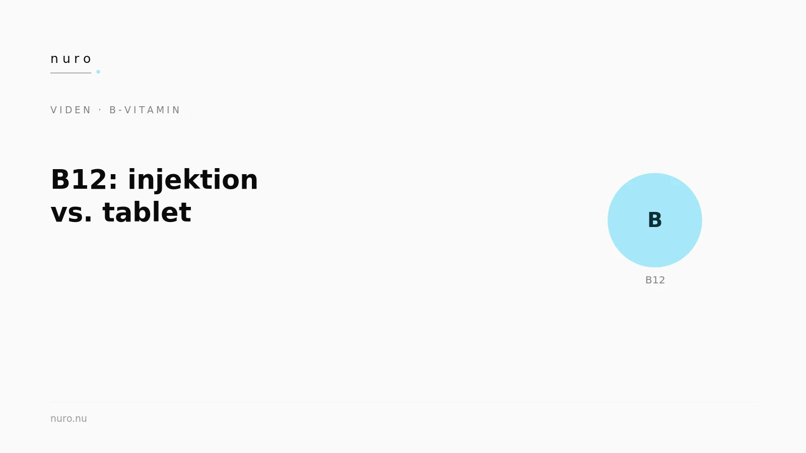 B12 injektion vs tablet — Nuro Viden