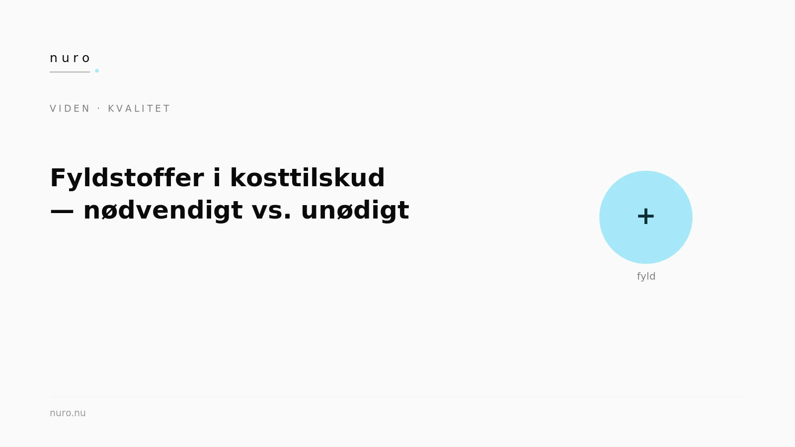 Fyldstoffer i kosttilskud — Nuro Viden