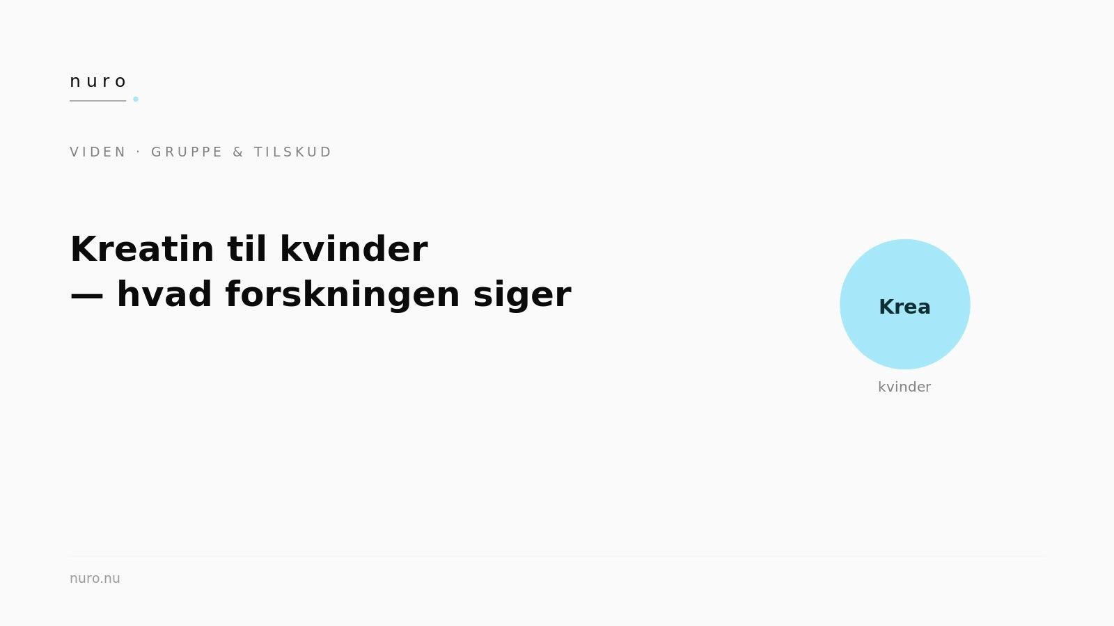 Kreatin til kvinder — Nuro Viden
