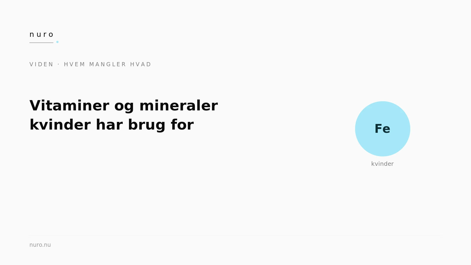 Næringsstoffer kvinder — Nuro Viden