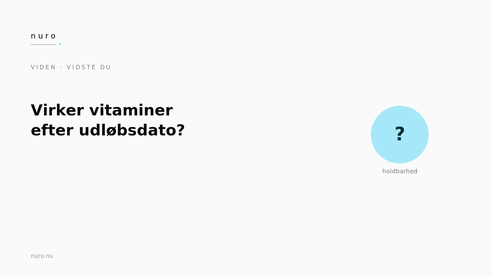 Virker vitaminer efter udløbsdato — Nuro Viden