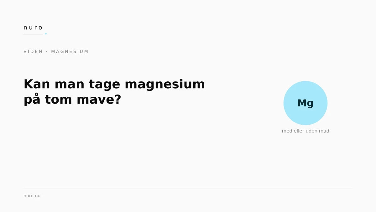 Kan man tage magnesium på tom mave? - Nuro