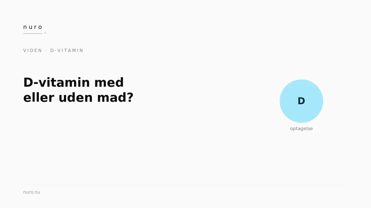 Skal D-vitamin tages med eller uden mad? - Nuro