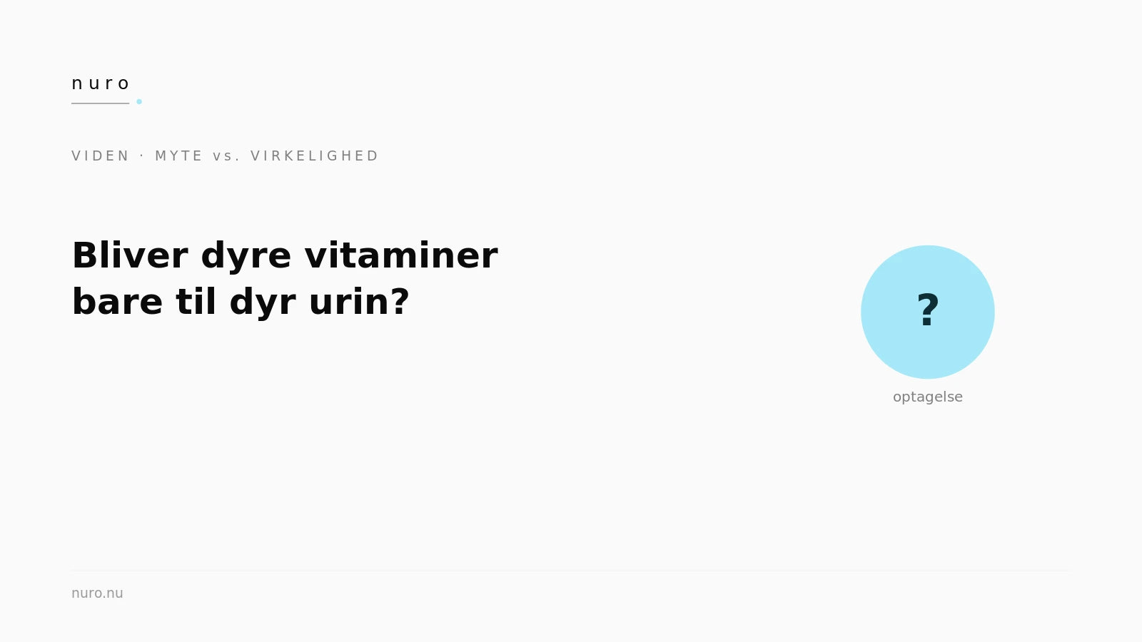 Dyr urin-myten — Nuro Viden