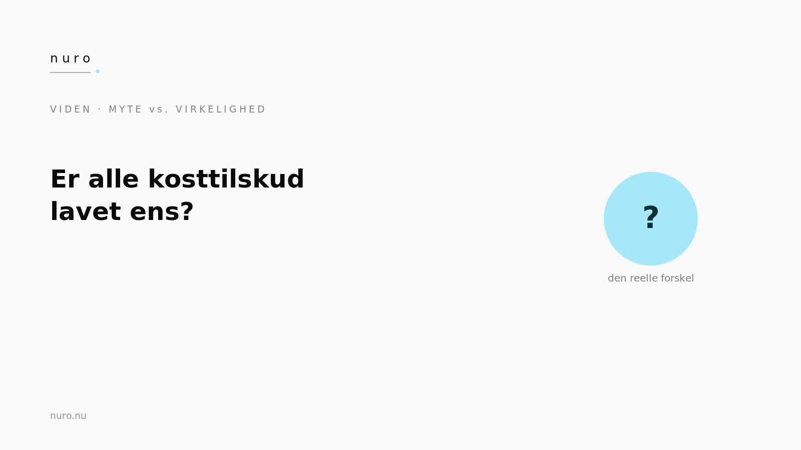 Er alle kosttilskud ens — Nuro Viden