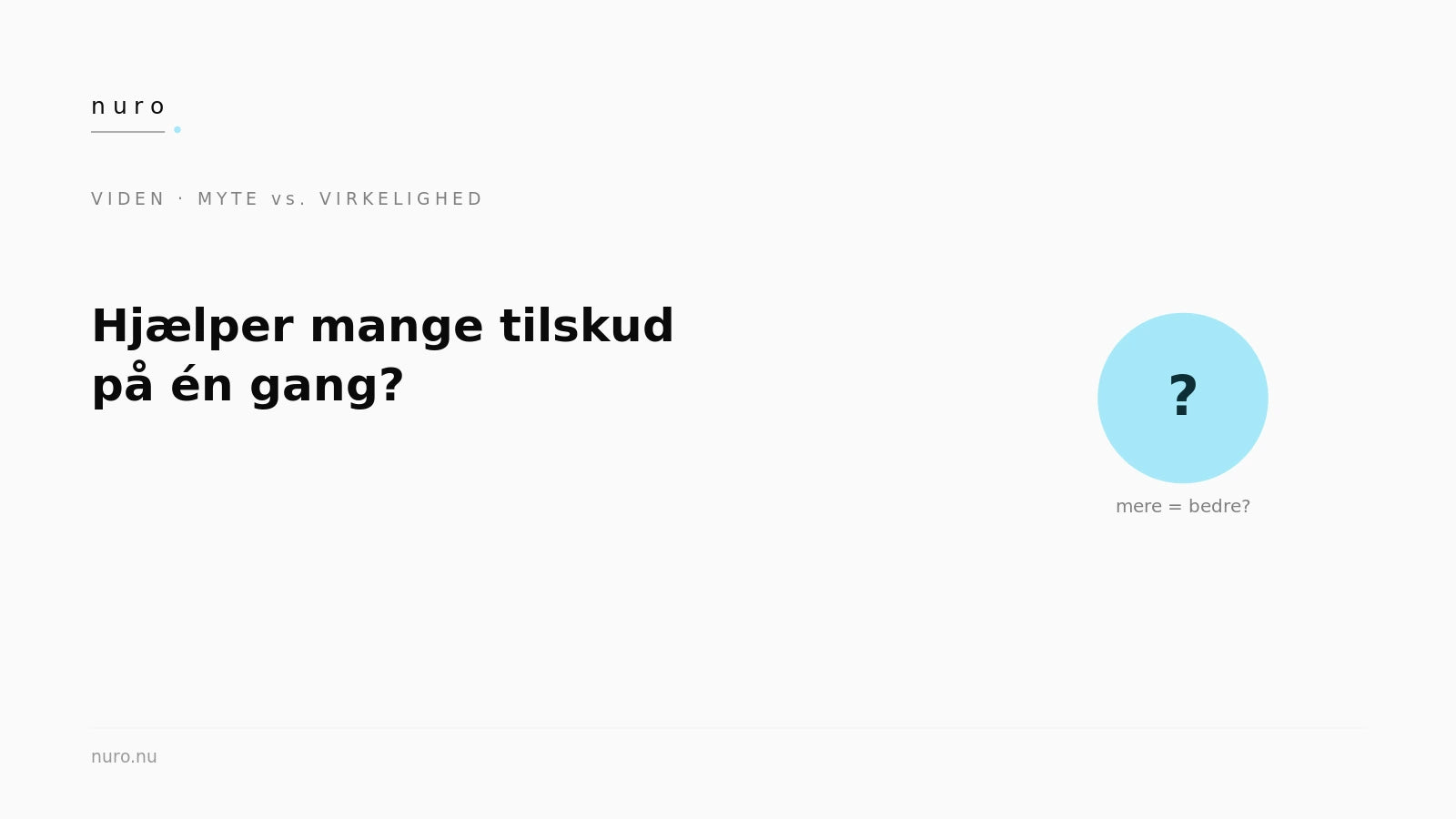 Mange tilskud på én gang — Nuro Viden