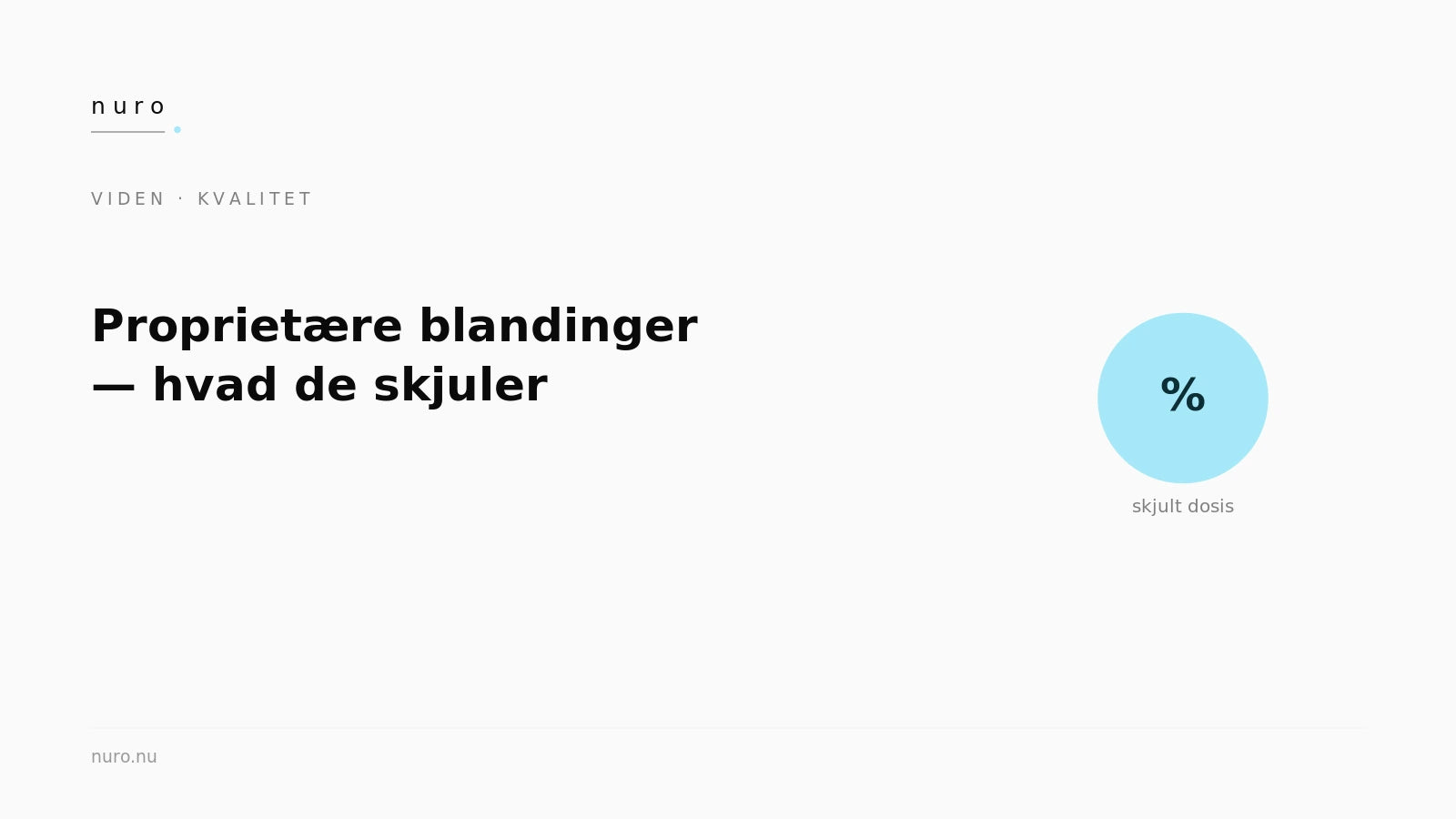 Proprietære blandinger i kosttilskud — Nuro Viden