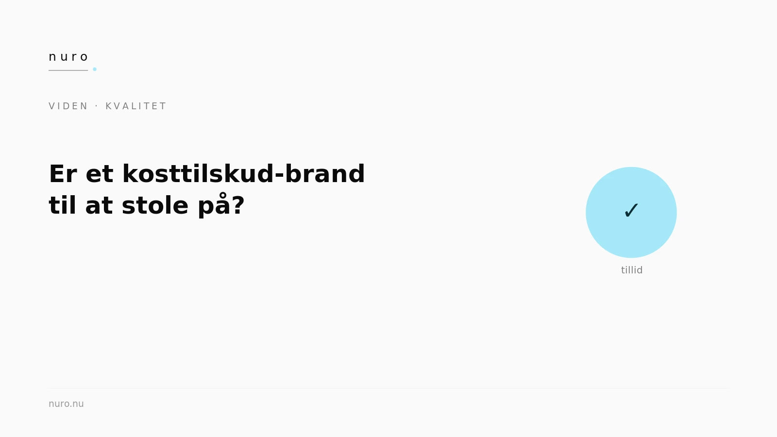 Sådan vurderer du et kosttilskud-brand — Nuro Viden