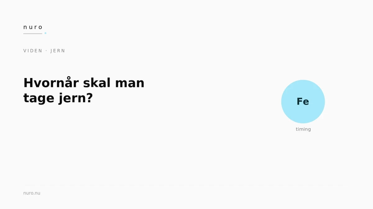 Hvornår på dagen skal man tage jern? - Nuro