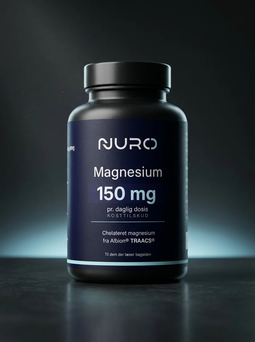 Nuro Magnesium: flaske i mørkt studie med isblåt lys